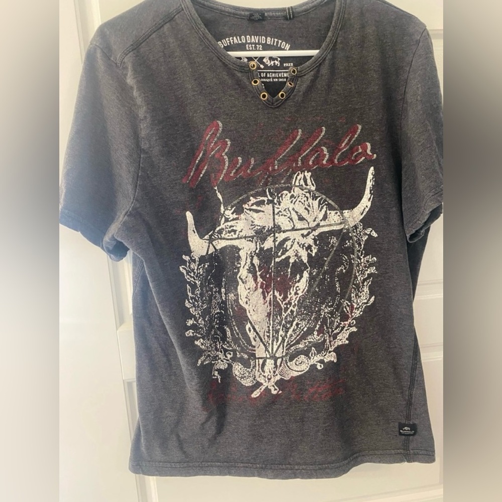 David Bitton Charcol Graphic T Shirt